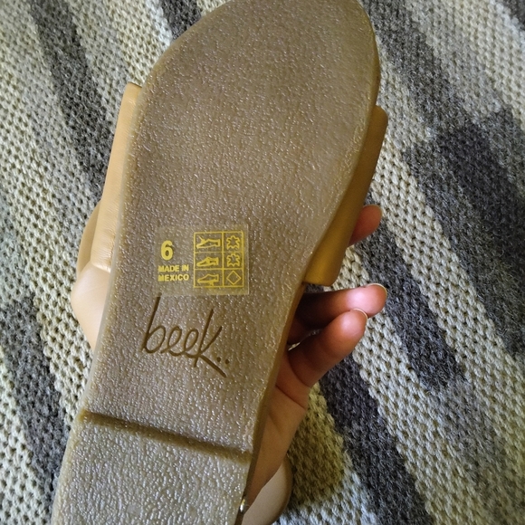 Beek Women's Sandals Baza Leather Brown Minimalist Slide Size 6 - Picture 4 of 6